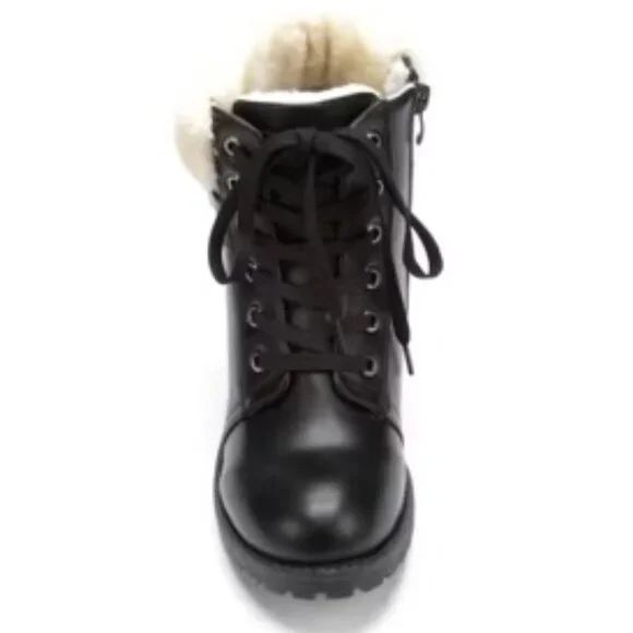 Apres by LAMO Winter Boots Women's Black Leather Faux Fur AW1765 Size 7 - Picture 3 of 9